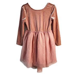 CAT & JACK Soft Velour To Star Tulle Ballet Tutu Rose Pink Dress Sz 4T Girls